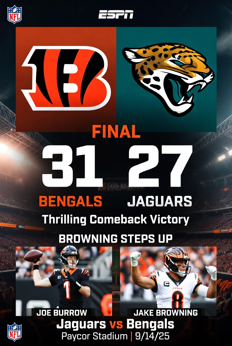 Jacksonville Jaguars vs Bengals Match Player Stats