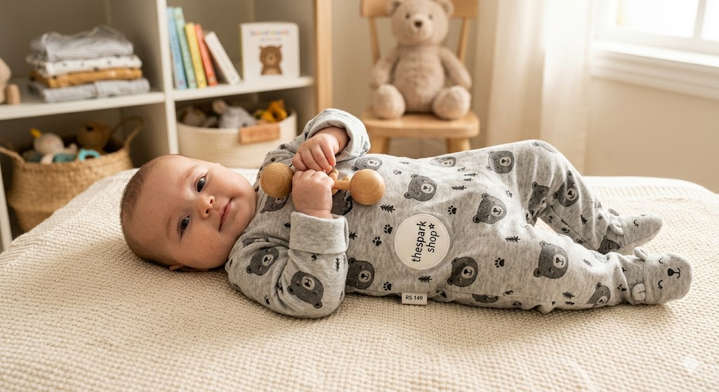 RS 149 Bear Design Long-Sleeve Baby Jumpsuit TheSpark Shop